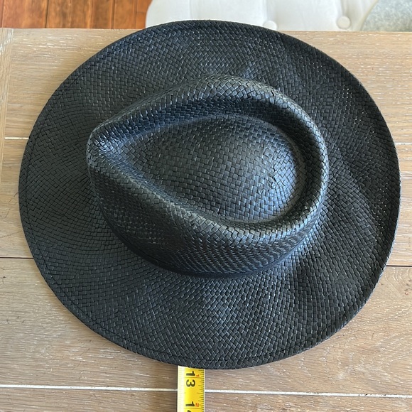 Ace of something black straw fedora hat M - Picture 9 of 11